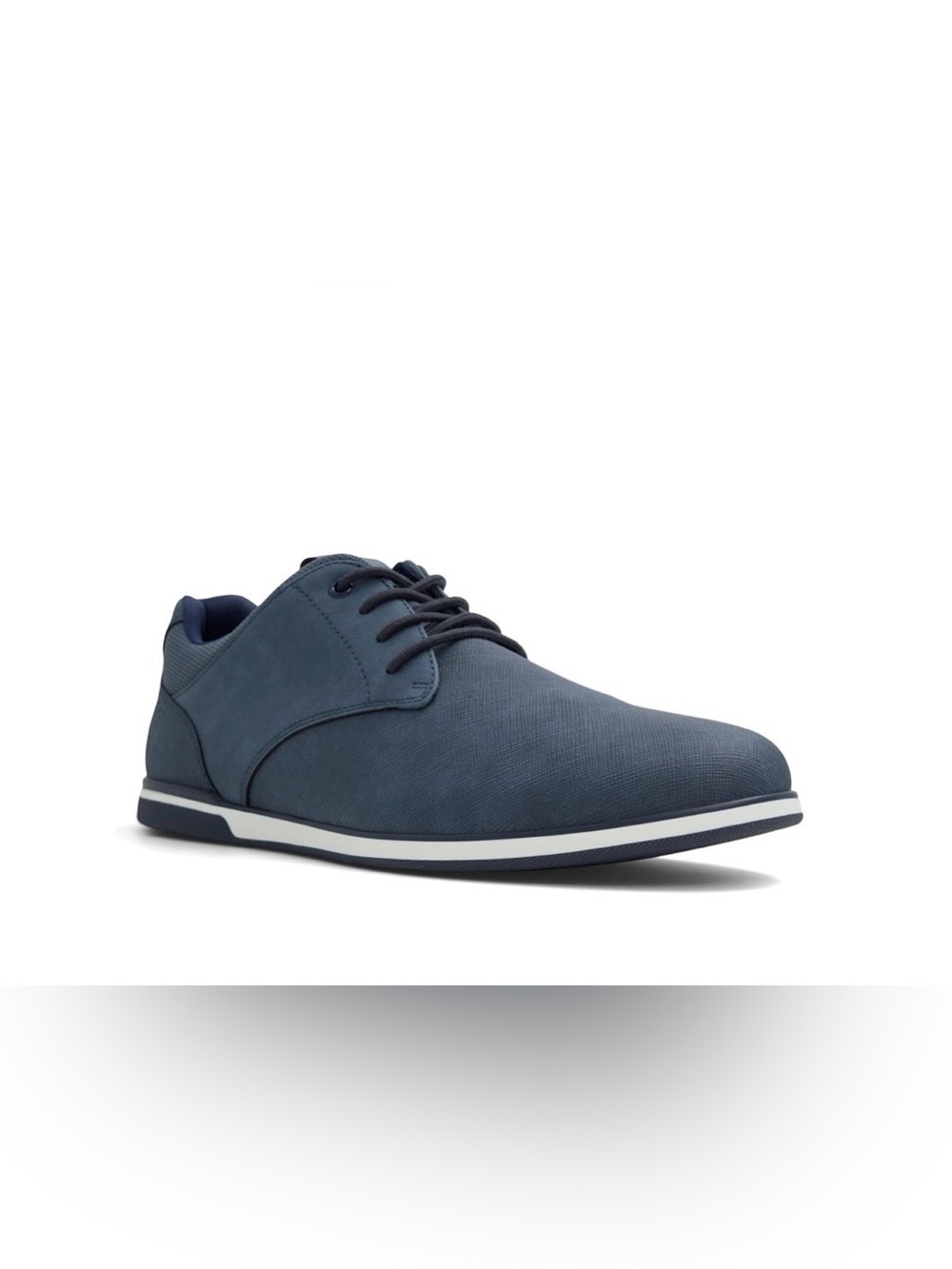 Aldo Men's Navy Lace-Up Derby with White Trim Size 10.5